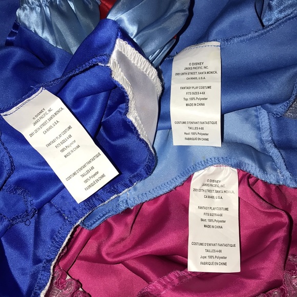 Disney Princess costumes 2 tops one skirt size 4-6X - Picture 9 of 9